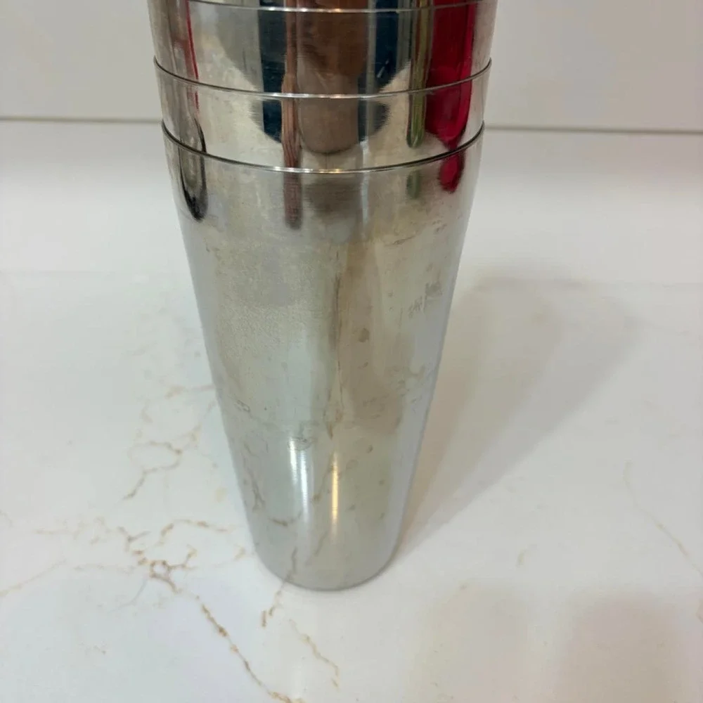 Lot 4 Vtg Stainless Steel Drink Mixer Cups Cocktail Shaker Tins Malt Milkshake